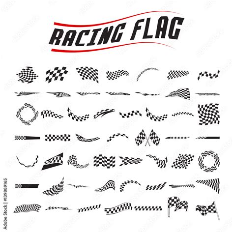 Racing Flag Set เวกเตอร์สต็อก Adobe Stock