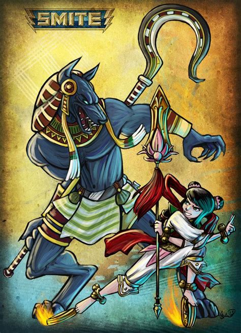 Smite Anubis Ne Zha Fight By Behindtheveil On Deviantart Anubis