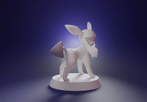 glaceon cute 3d printable shiny pokemon 3d model 3d printable cgtrader