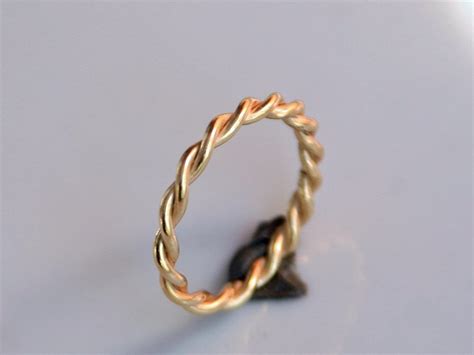 18k Gold Rope Ring Handmade