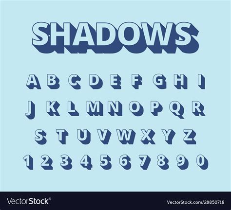 Letters Long Shadows Alphabet With Letters And Vector Image