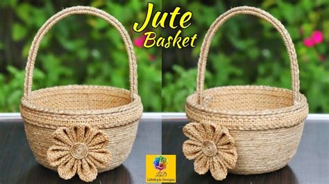Flower Basket With Jute Rope And Plastic Bowl Best Out Of Waste