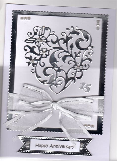 Silver Anniversary card by sue elvin | Anniversary cards, Happy anniversary, Silver anniversary