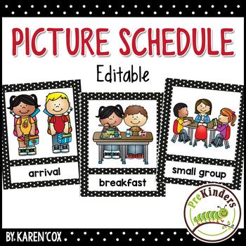 #preschool #preschoolschedule #prek #halfday #fulldaypreschool. Picture Schedule {Editable} - Pre-K, Preschool by Karen ...
