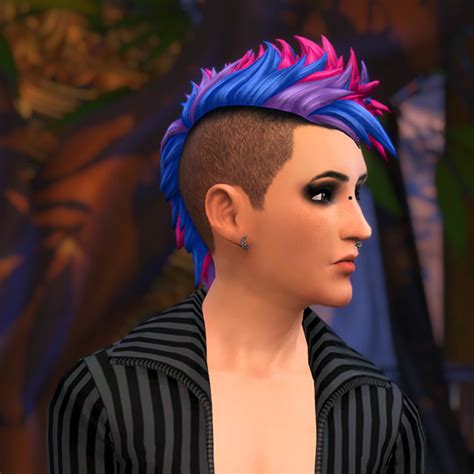 The Sims Resource Maxis Mohawk Recolor By Reality76 Sims 4 Hairs