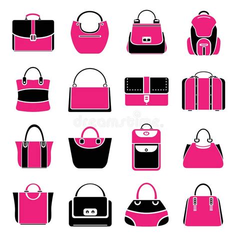 Pink Handbag Icons Stock Illustration Illustration Of Casual 37068478