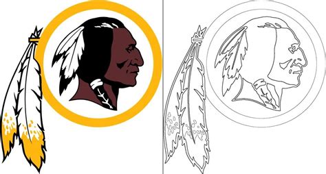 Washington Redskins Logo With A Sample Coloring Page Free Coloring Pages