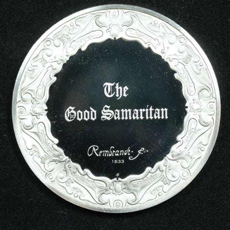 Sterling Silver Franklin Mint Genius Of Rembrandt The Good Samaritan