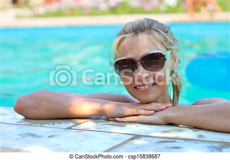 Beautiful Woman In Swimming Pool At A Spa Canstock