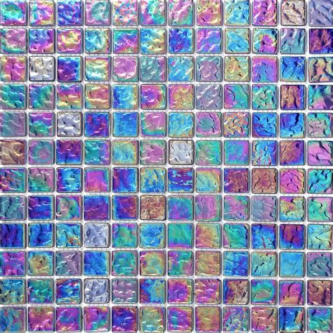 Purple Green Mosaic Glass Wall Tiles Iridescent Basin Shower Bathroom
