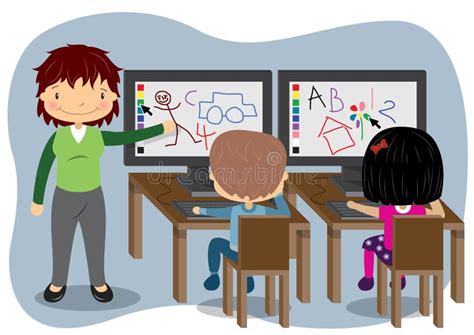 Teaching Computers Stock Vector Illustration Of School 44455787