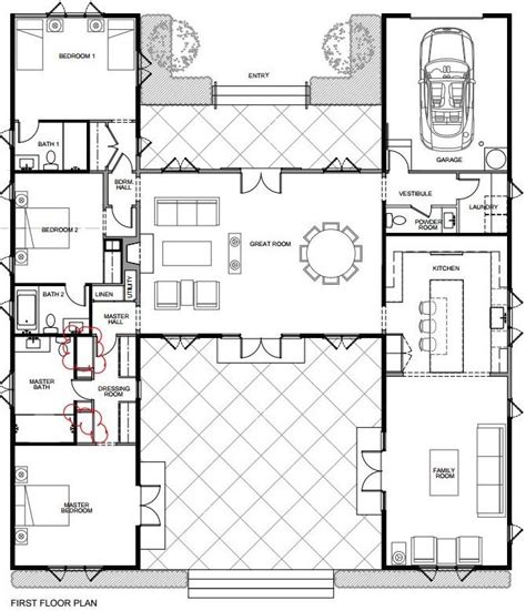 You can save money, because the foundation is smaller than that of a similar size home on one level. real estate listings | House plans one story, U shaped ...