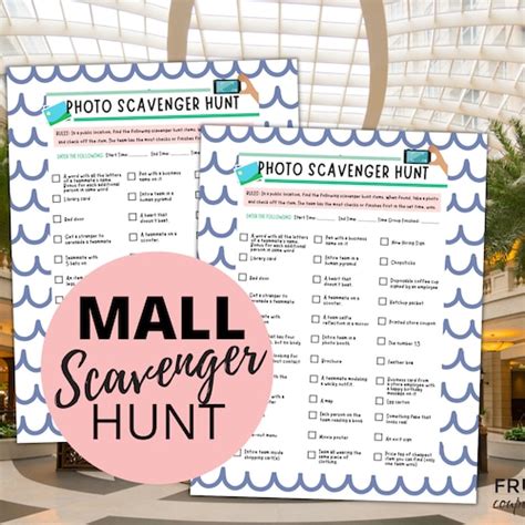 Mall Scavenger Hunt For Teens And Adults Team Scavenger Hunt Etsy