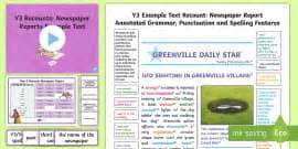/ newspaper templates & reports teaching and ks2 newspaper report examples. Recount Examples Resource Pack - KS2 (teacher made)