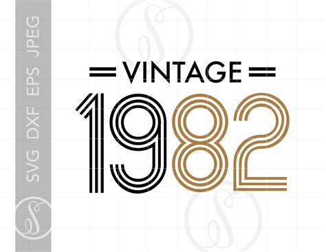1982 Birthday SVG Vintage 1982 SVG Clipart Vintage 1982 | Etsy