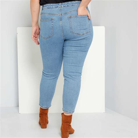 mom jeans met hoge taille dames size blauw kiabi 20 00€