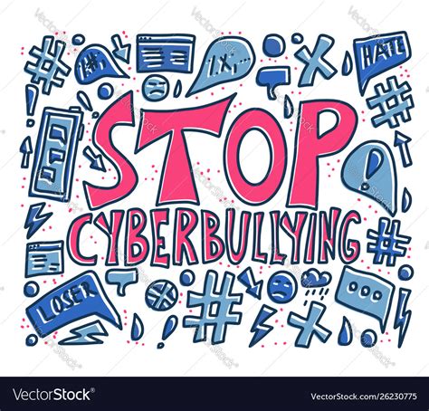 Stop Cyberbullying Quote Concept Design Royalty Free Vector