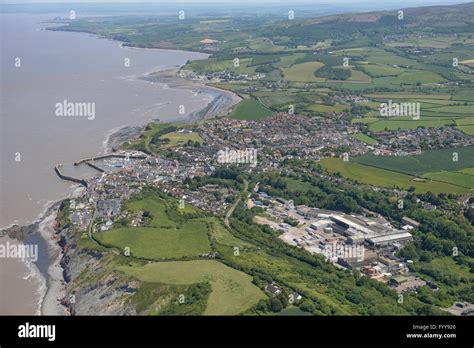 An Aerial View Of The West Somerset Coast Around The Town Of Watchet