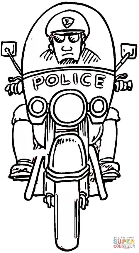 Motorcycle Policeman Coloring Page Free Printable Coloring Pages
