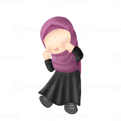 Cute Chibi Wearing Hijab 16596874 Png