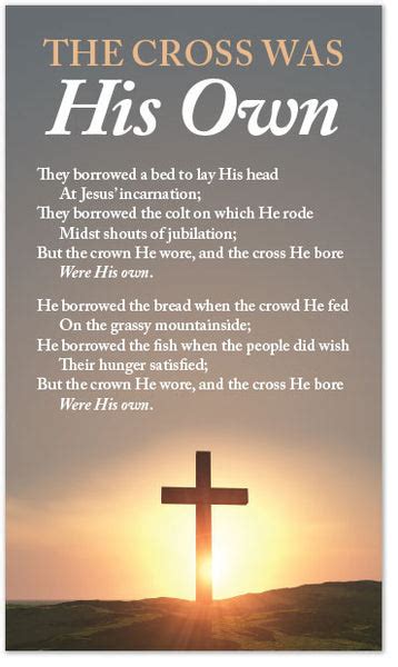 Poetry Card ? The Cross Was His Own ? Moments With The Book