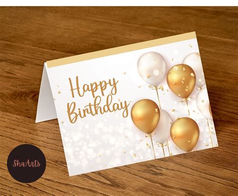 4 Printable Happy Birth Day Cards Instant Downloads7x5 Birth Etsy
