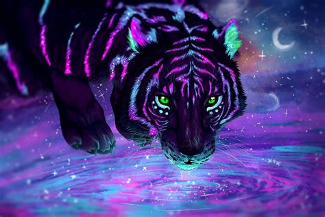 So Pretty And Colorful Tiger Tier Wallpaper Animal Wallpaper Art
