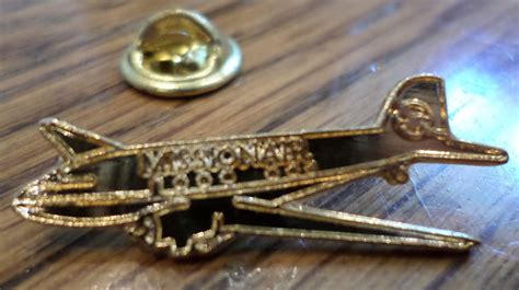 Mission Air Plane Airplane Gold Tone Uniform Hat Lapel Pin Dragonfly