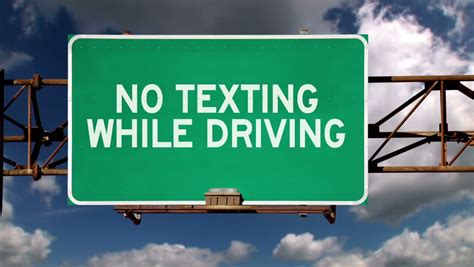 No Texting While Driving Road Sign Stock Footage Video 3038482