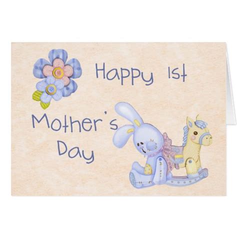 Happy 1st Mothers Day Card Blue Zazzle
