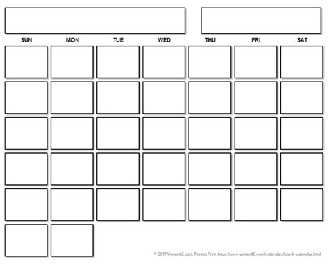 Blank Calendar Grid Printable Example Calendar Printable Free