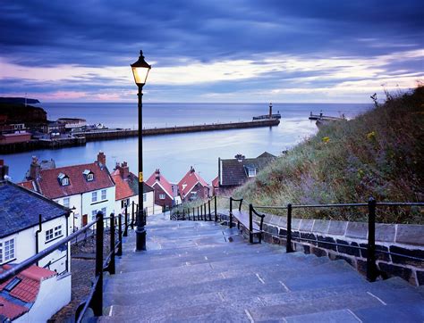 Whitby Steps And Harbour By Jon Brock Redbubble
