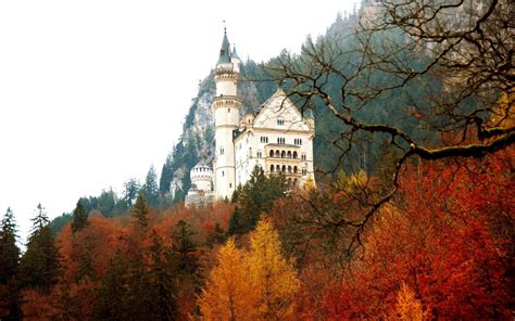 Neuschwanstein Castle In The Autumn Hd Desktop Wallpaper Widescreen