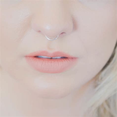 Solid Gold Septum Ring White Gold Rose Gold Nose Ring