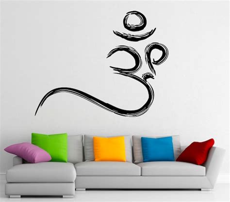 Om Symbol Wall Decal Indian Design Vinyl Stickers Buddhism Etsy