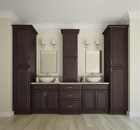 Dark espresso, freestanding, bathroom, floor cabinet, storage shelves. Regency Espresso - Ready to Assemble Bathroom Vanities ...