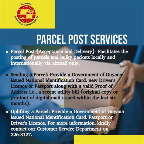 Parcel Post Services Guyana Post Office Corporation