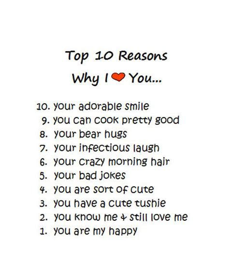 10 Reasons Why I Love You Quotes