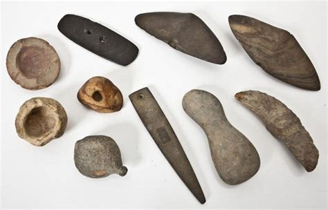 10 Native American Stone Tools Lot 276