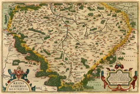 Antique Map Of Bohemia By Ortelius A Sanderus Antique Maps Antique