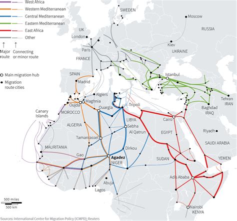 Graphic The Routes Migrants Take Into Europe