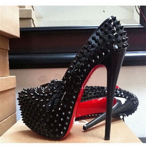 New 160 Mm Red Bottom High Heels Spikes Shoes Women Shoes Sexy Rivets