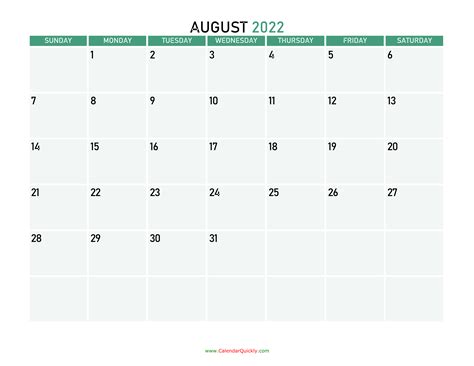 Month Of August 2024 Printable Calendar 2024 Calendar Printable