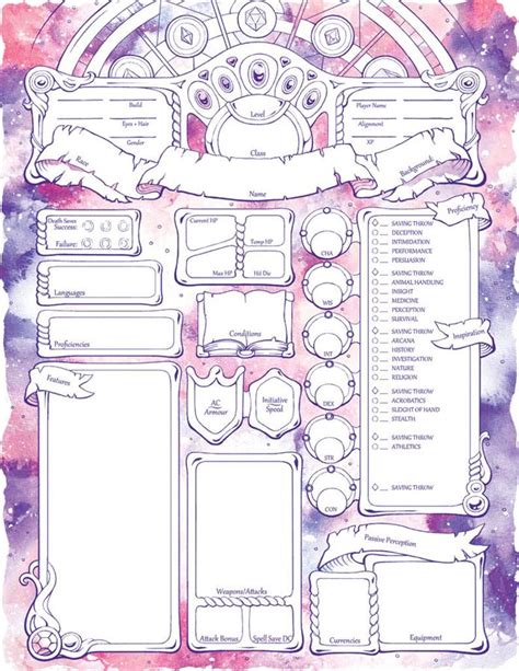Spellbound Character Sheets Dandd 5e Etsy Dungeons And Dragons