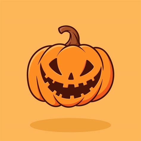 Pumpkin Halloween Flat Cartoon Hand Drawn Vector Isolated 8693475