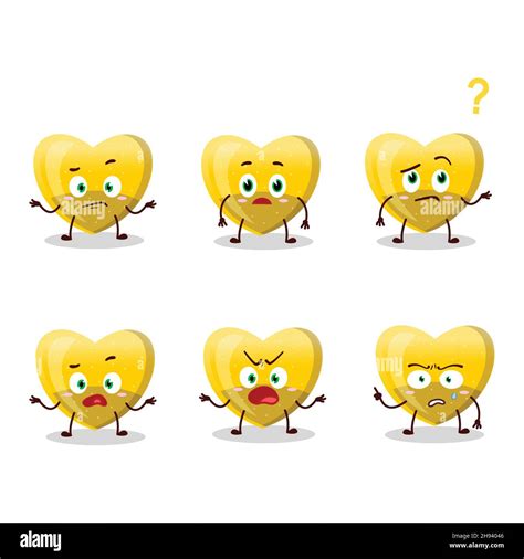 Cartoon Character Of Yellow Love Gummy Candy With What Expression Vector Illustration Stock