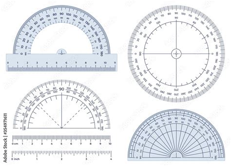 Protractor Angles Measuring Tool Round 360 Protractors Scale And 180