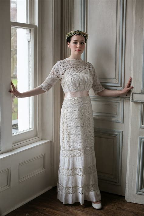 Shop discount wedding dresses and sales from bhldn. Martina in vintage lace wedding dress and traditional ...