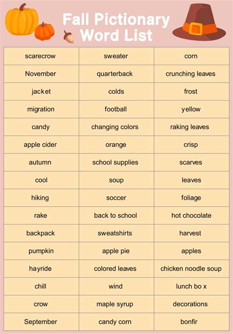 6 Best Fall Vocabulary Words Printable Pdf For Free At Printablee