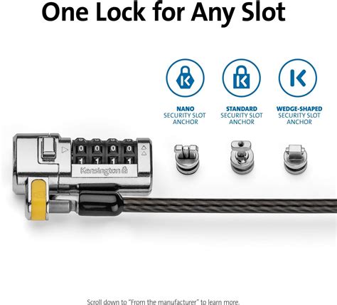 Kensington Clicksafe 3 In 1 Combination Lock T Bar Nano And Wedge